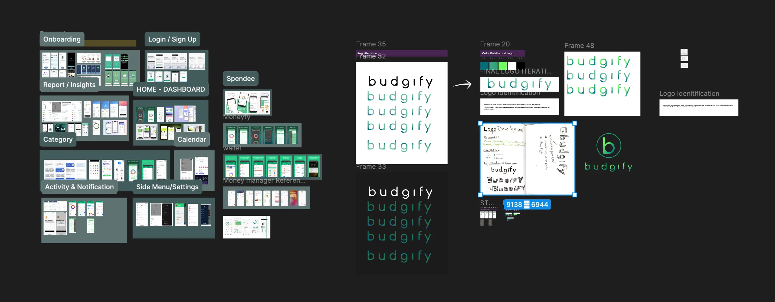 Moodboard exploring visual direction for Budgify