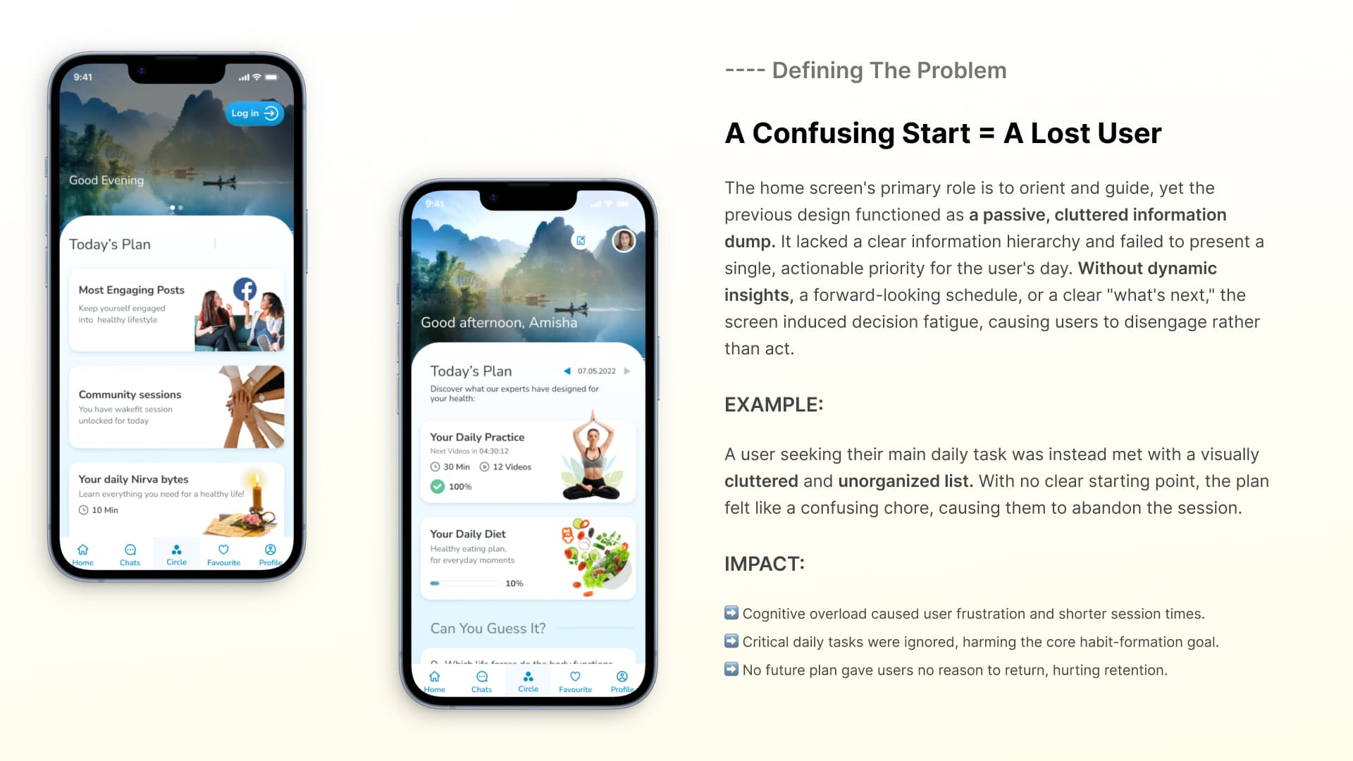 Problem screenshot showing cluttered homepage