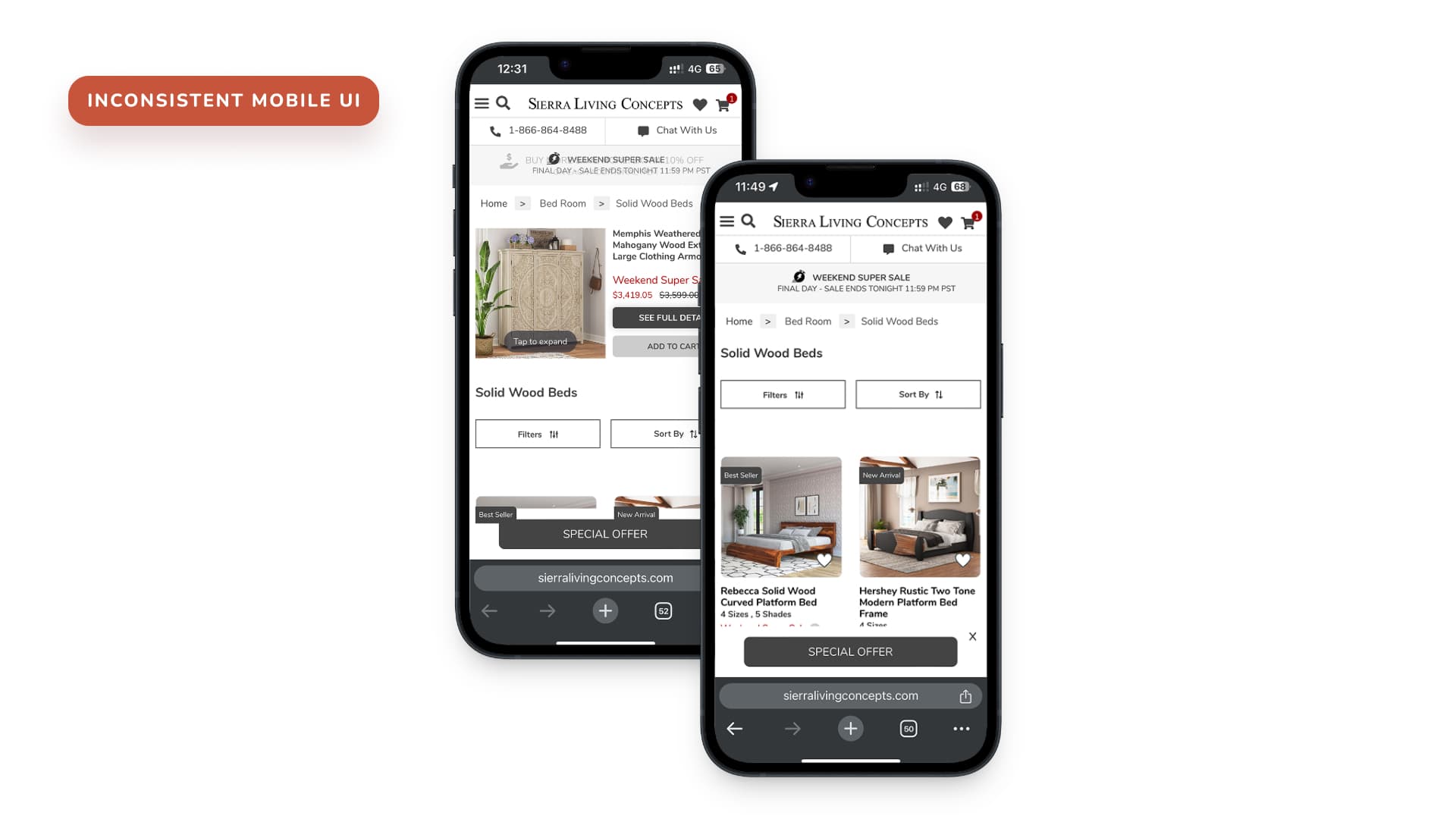 Problem 3: Desktop-Centric Layout Despite Mobile-Heavy Traffic