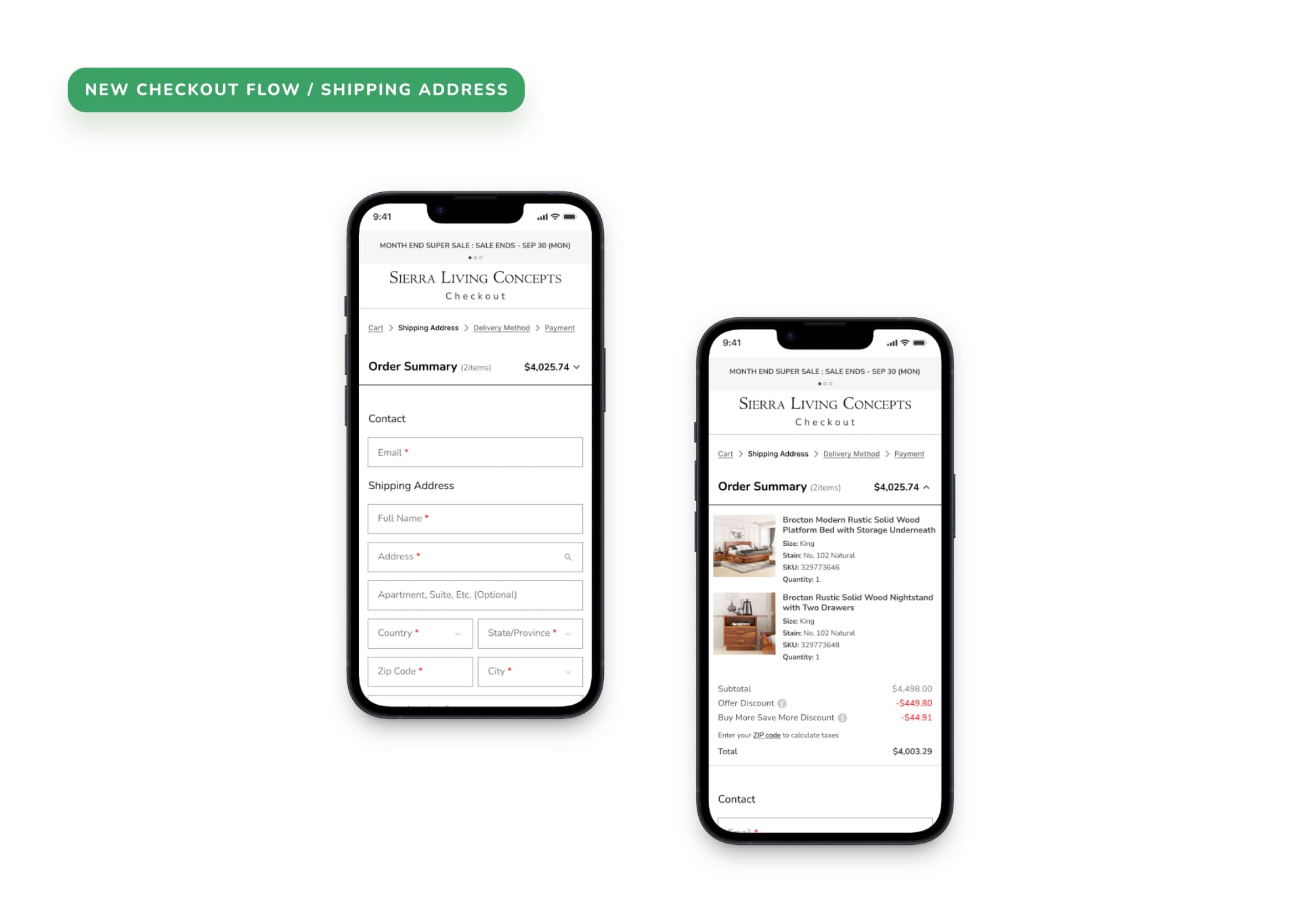Address entry solution mobile view