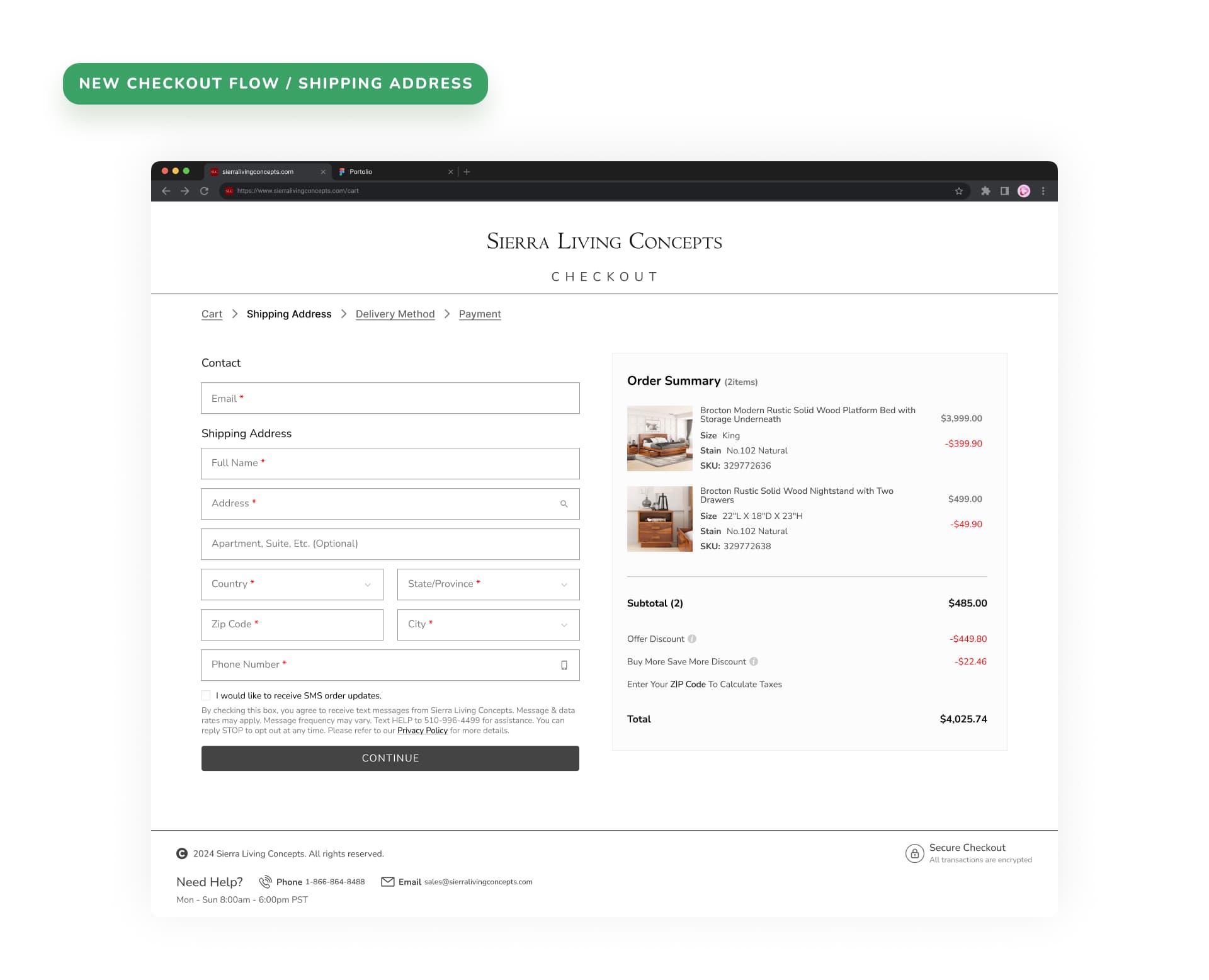 Streamlined address entry after redesign